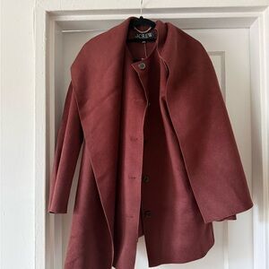 NWT J. Crew Women's Scarf coat in drapey wool blend